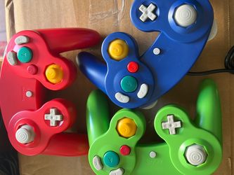 NGC Controller - Blue/Red/Lime Green - compatible with Nintendo GameCube Console controllers