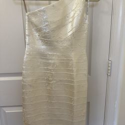 Hervè Lèger Sequined White Bandage Dress, M. Great Condition