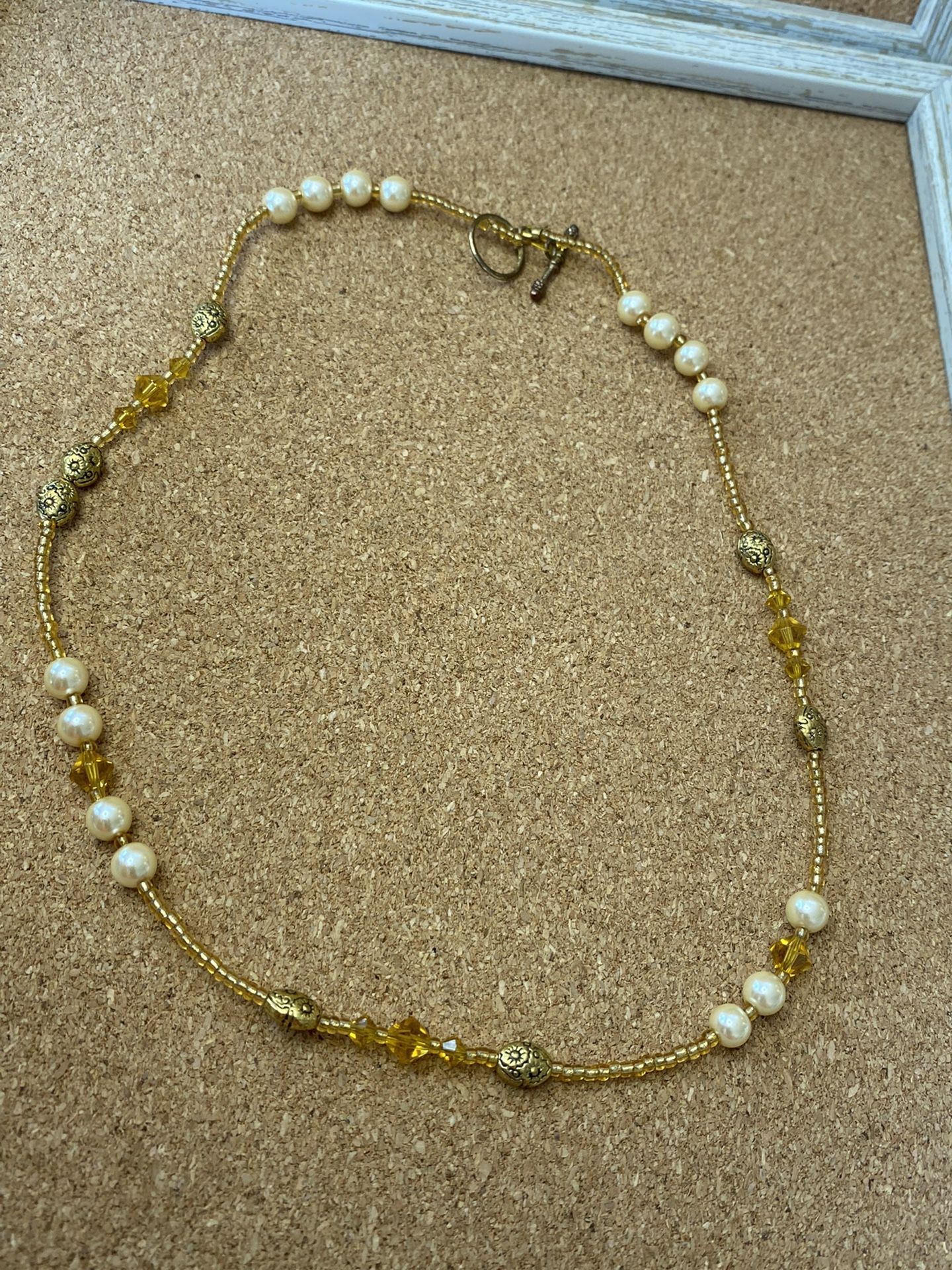 Seed Glass Bead And Faceted Crystal Choker