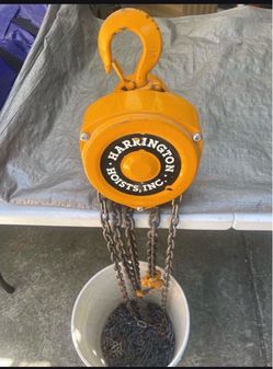 Harrington CF Hand Chain Hoist, Hook Mount, 1 Ton