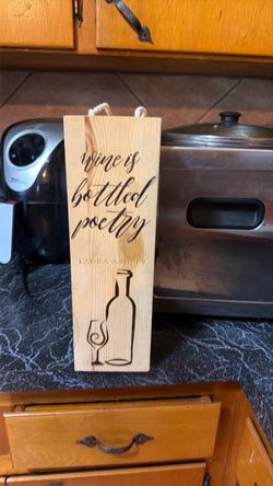 Wooden Wine Bottle Gift Box with Rope Handle