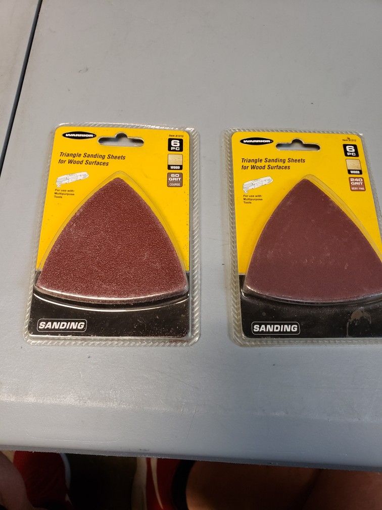 Brand New 2 Pack Triangle Sanding Sheets 60,240 Grit