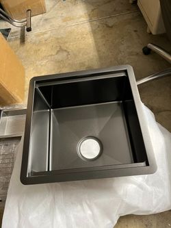 Davivy Single Bowl Drop In Sink 17"x17"x9" Gun-metal