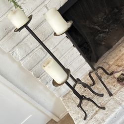 Set Of 3 Iron Candle Holders