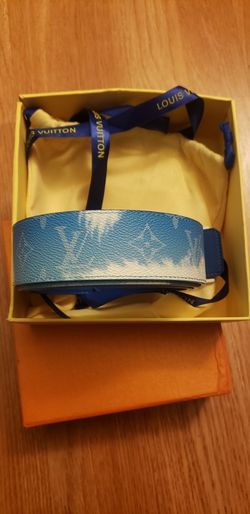 Louis Vuitton LV Shape Reversible Belt 40 MM Dark Blue in Canvas