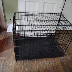 Medium Precision Pet Dog Crate – Foldable Metal Wire Cage with Tray
