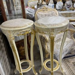 Rococo Side Tables:         - Description: Pair of Rococo side tables.          - Origin: Likely Europe         - Time Period: Late 20th Century      