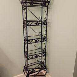 Tall 4 Tier Metal Stand Shelf With Glass Shelves