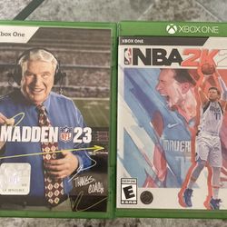 NBA 2K22 - Xbox One With Case & EA Madden 23 (just The Case No Disc)