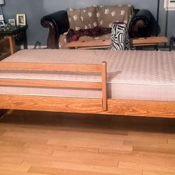 Wooden Bed Frame and Mattress