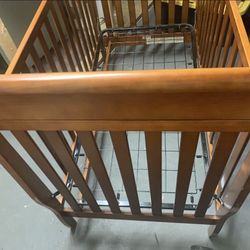Wooden Crib with Mattress 