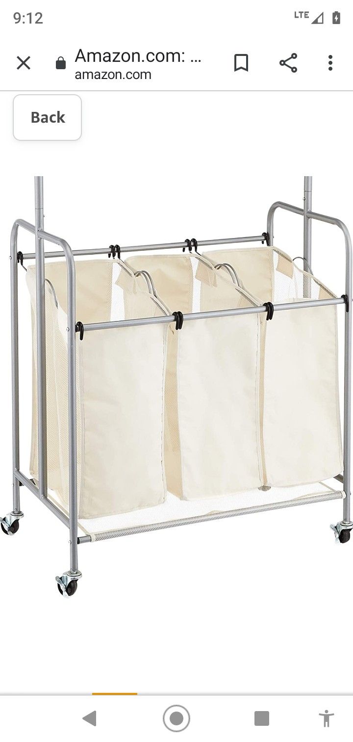 Laundry Hamper Sorter With Hanging Pole