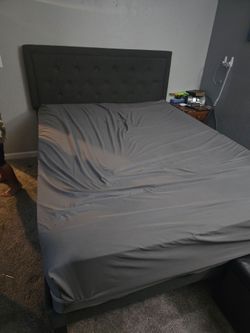 Queen Mattress with Frame  furniture, bedroom, house