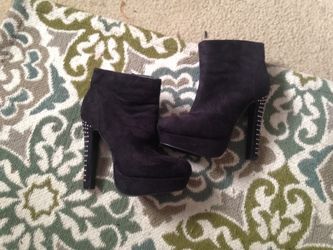 Black platform booties