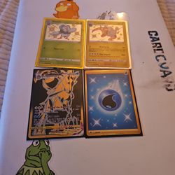 Golden and shiny pokemon cards.