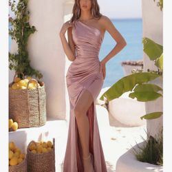 Adyce Formal Dresses for Women Cocktail Wedding Guest Satin One Shoulder Party Prom  Elegant Evening Gowns