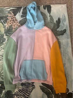 Pastel Color Block Pullover Hoodie