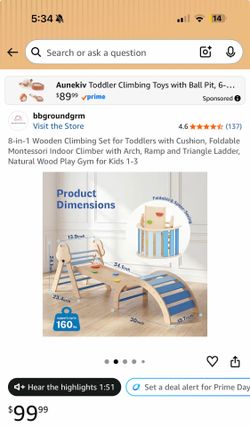 Montessori Climbing Playset for Kids