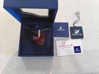 Swarovski Red Crystal Heart Pendant Necklace