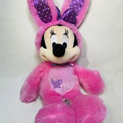12” Disney Store Minnie Mouse Pink Easter Bunny Plush