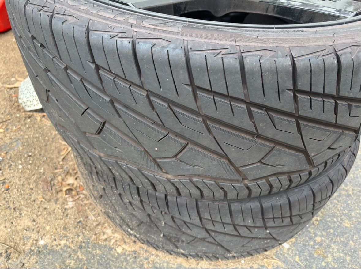 4 Niche Rims An Tires 1 Rim is Damaged