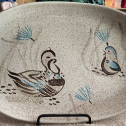 Vintage Mid Century Red Wing Pottery Bobwhite Platter
