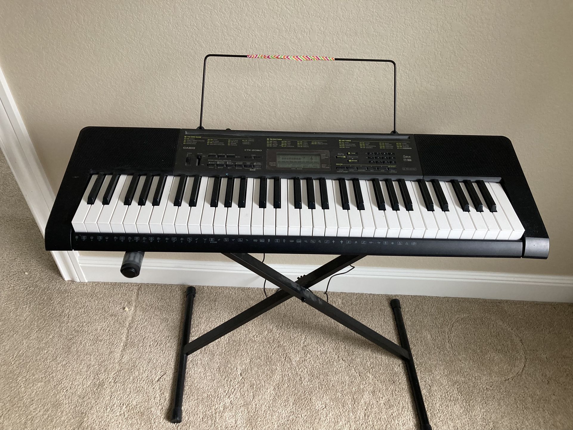 Casio CTK-2080 Electronic Keyboard Piano 61 key, 400 tone and 150 rhythms