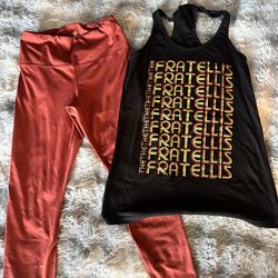 Work out outfit yoga pants medium large top