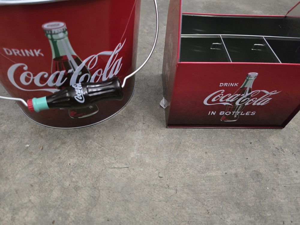 New Party Coca Cola Bucket And Spoon,forks Holder