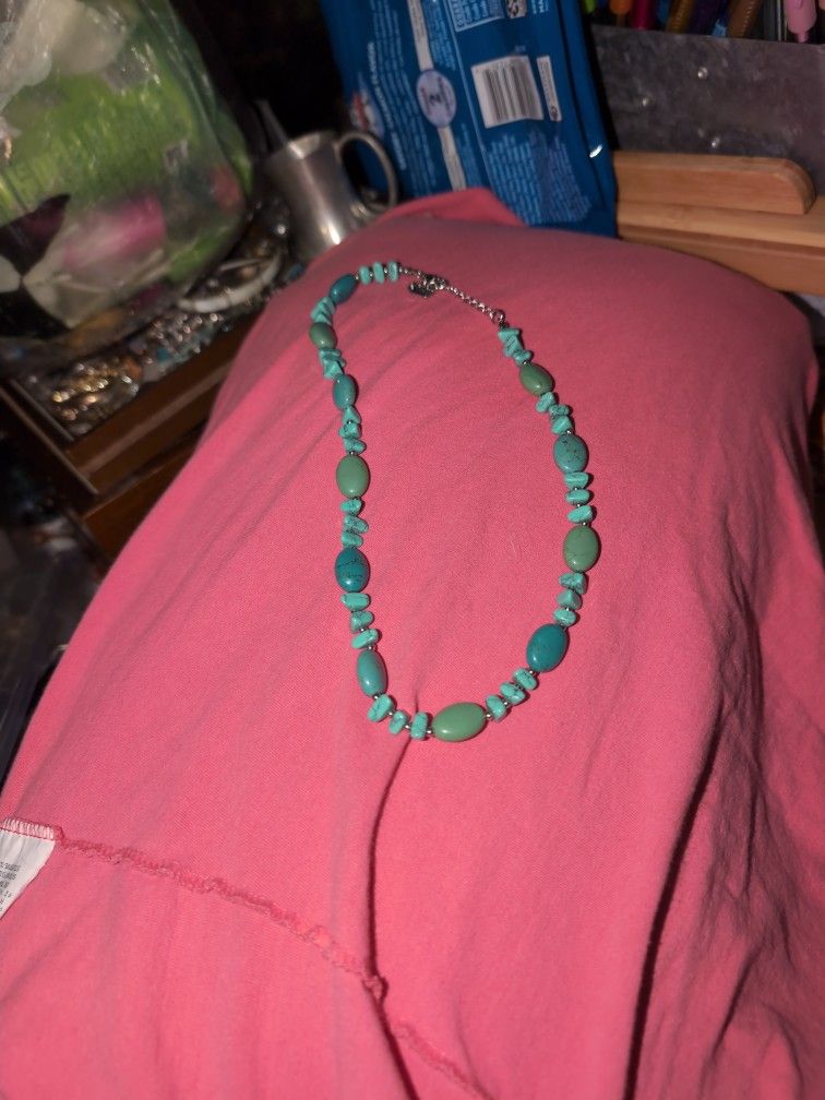 Chaps Faux Turquoise Necklace