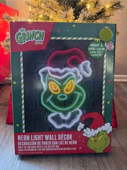 Dr. Seuss' How The Grinch Stole Christmas Neon Tube Light up Hanging Wall Decor