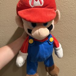 SUPER MARIO PLUSH 19"  WITH BACK POCKET AND ZIPPER