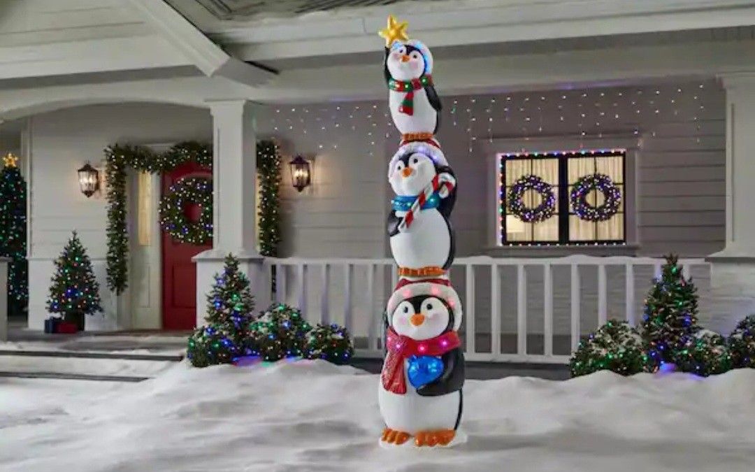 8 Ft Penguin Stack Christmas Decoration