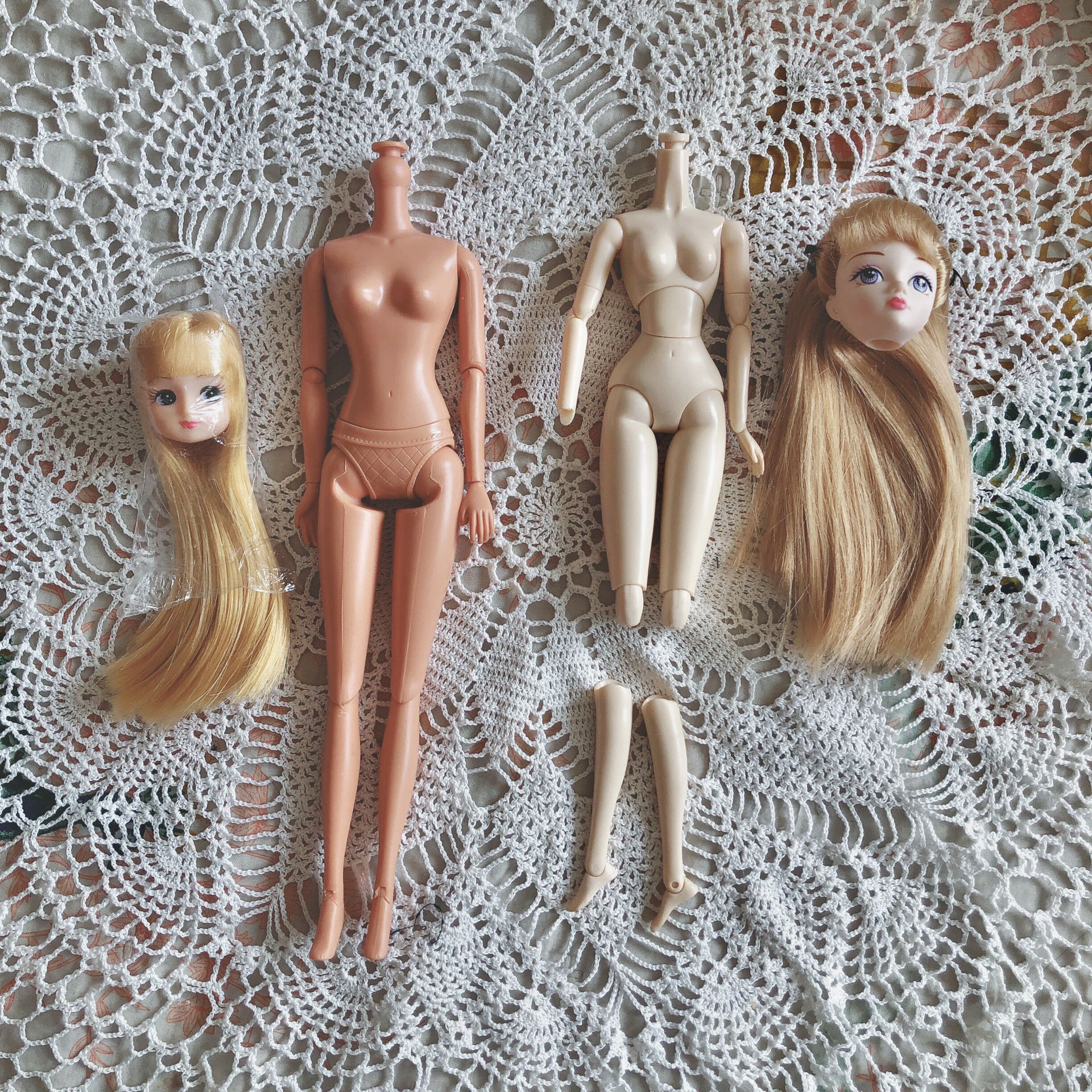 Lot of 1/6 doll bodies and heads Licca-chan Kurhn Pullip simba articulated bjd parts repair