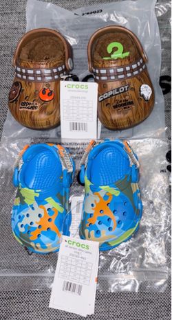 Star Wars Crocs (size C5) and Blue Dino Crocs Clogs (size C4) BOTH FOR $35