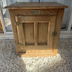wooden ice box cabinet