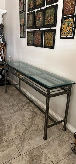 Glass top Long Entry Table
