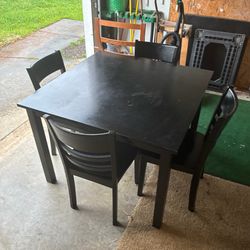 Black dining table set