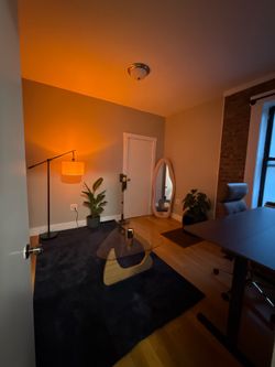 Modern Asymmetrical Glass Coffee Table / Accent Table