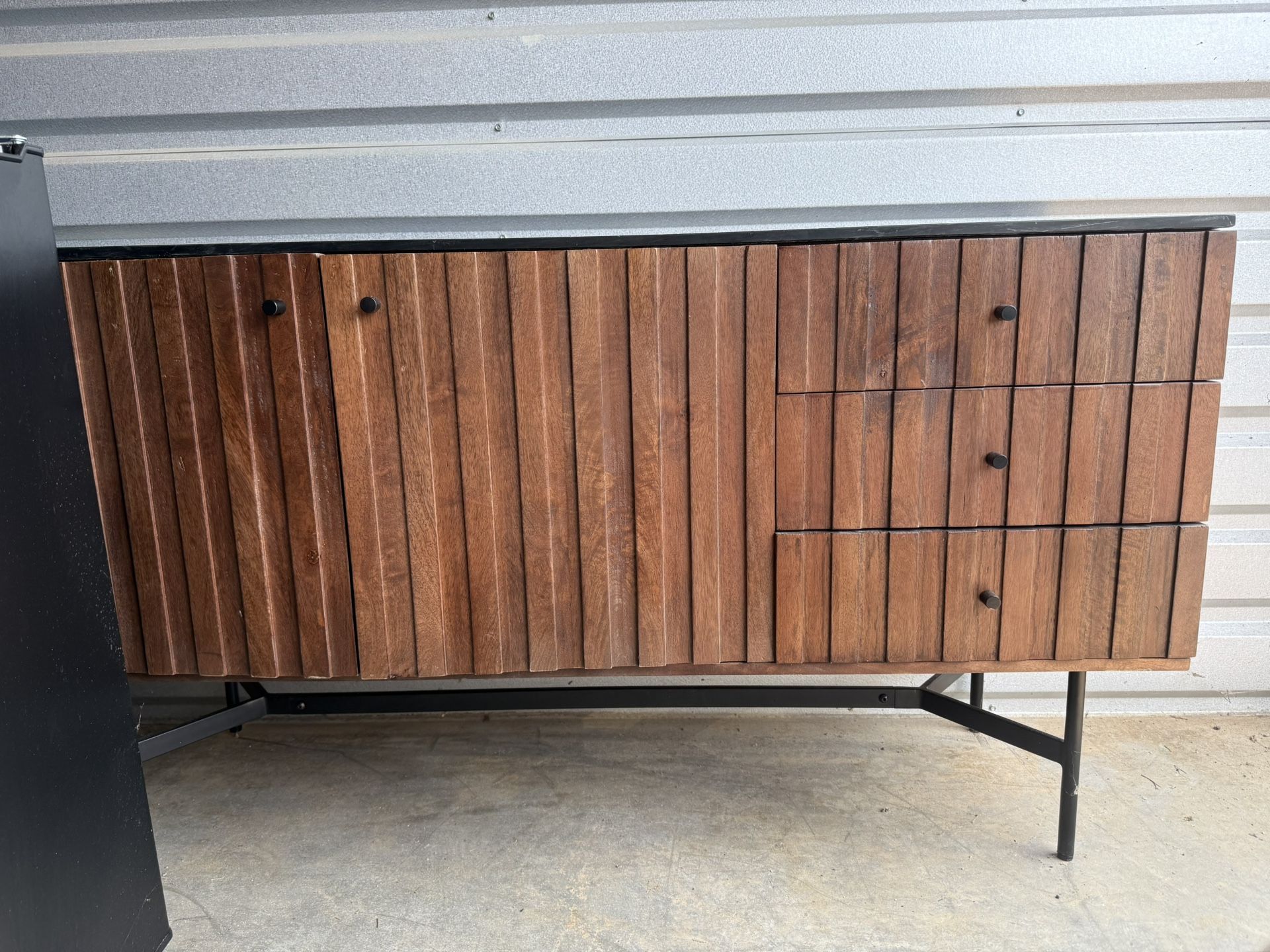 TV Console - Black Marble Top