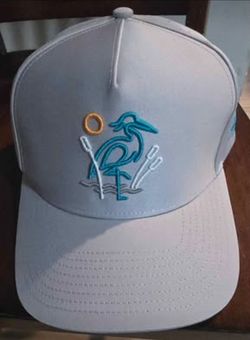 Waggle Gray Heron Bird Perforated Snapback Hat