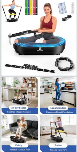 Vibration Plate Exercise Machine, Vibration Plate for Lymphatic Drainage Vibrating Plate with Loop Bands, Whole Body Vibration Plates for Weight Loss 