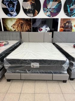 Brand New Queen Bed Frame With Mattress & Box Spring Today 🚨