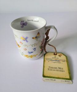 Hallmark Marjolein Bastin Coffee Mug Butterflies Nature's Sketchbook ( Vintage 1999)