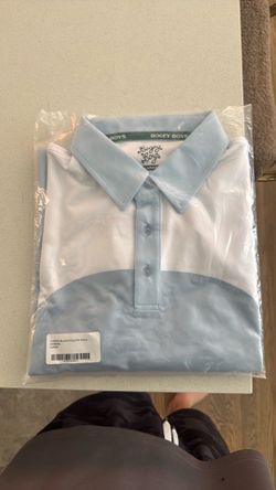 Bogey Boys Blue and White Polo Size Large Golf