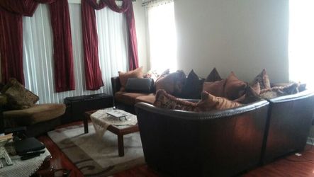 Ashley's furniture leather couch set