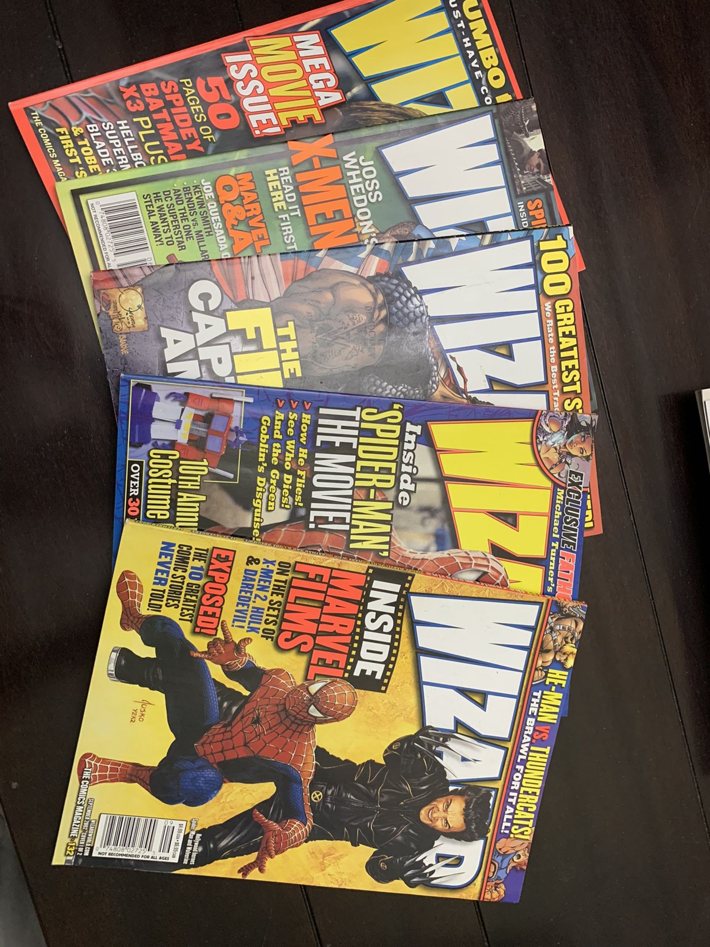 Wizard magazine’s collection 110 issues.