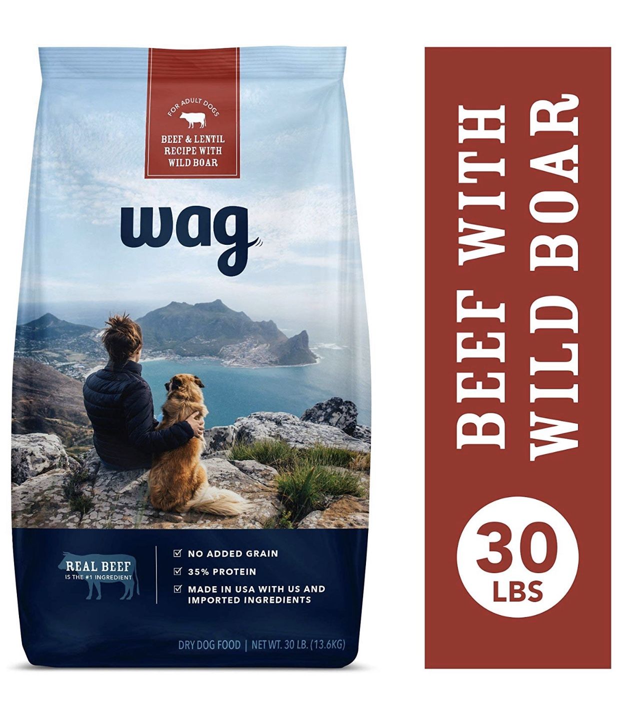 Wag Amazon Brand Dry Dog Food Beef 30 lb Unopened