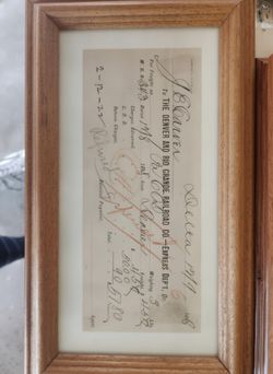 1918 Vintage Framed Railroad Receipt Document