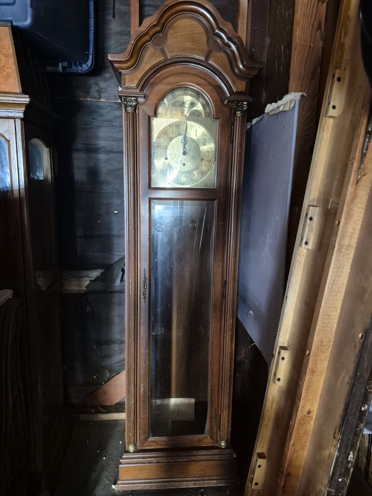 Antique Grandfather Clock, Glass Display Case